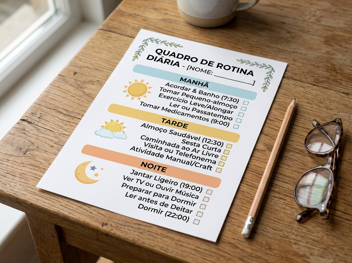 Bônus 1: Quadro de Rotina Diária para Idosos